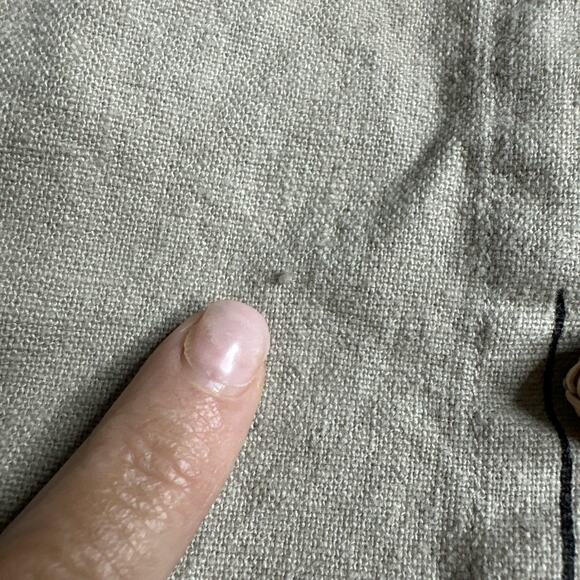 Linen Bamboo Print Shirt John Paul Richard M Cottage Naturecore Button Blouse - Picture 7 of 10